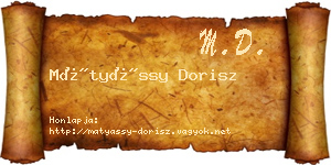 Mátyássy Dorisz névjegykártya